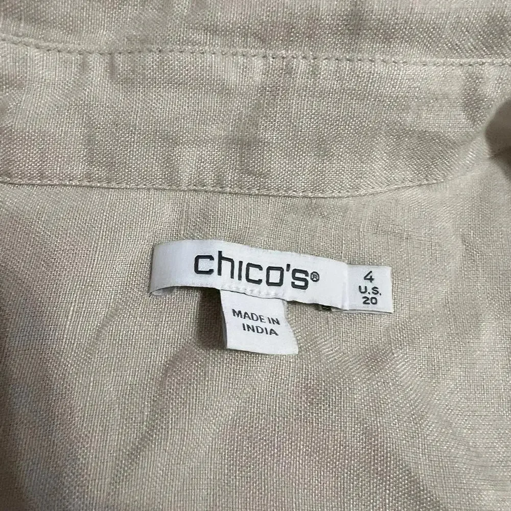 Chico's Linen Blend Blouse size 20 NWT - Picture 4 of 8